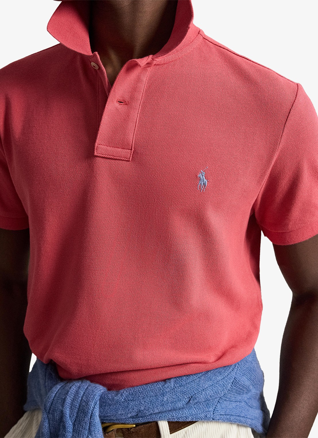 Ralph Lauren Custom slim fit polo van piqué katoen - detail 4 nantucket red / rood