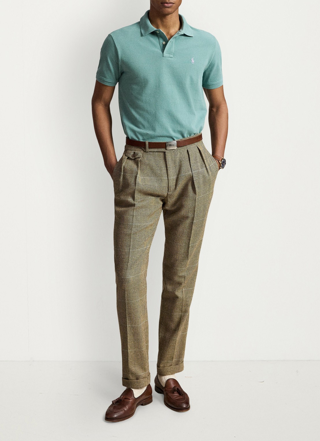 Ralph Lauren Custom slim fit polo van piqué katoen - detail 3 greenscape / groen