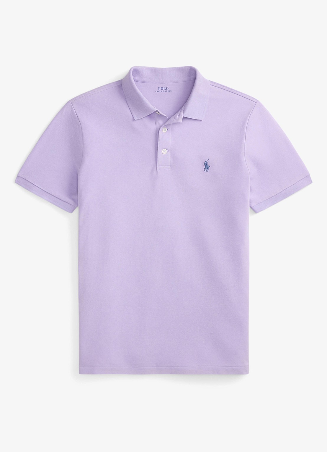 Ralph Lauren Custom slim fit stretch mesh Polo-shirt - voorkant 4 powder purple / lichtpaars