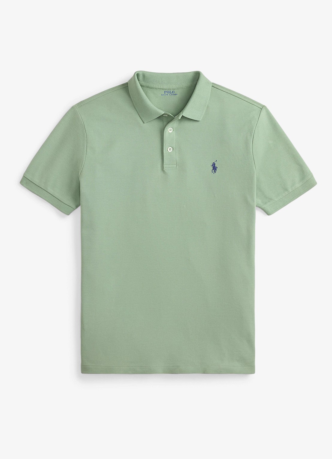 Ralph Lauren Custom slim fit stretch mesh Polo-shirt - voorkant 2 light green / lichtgroen