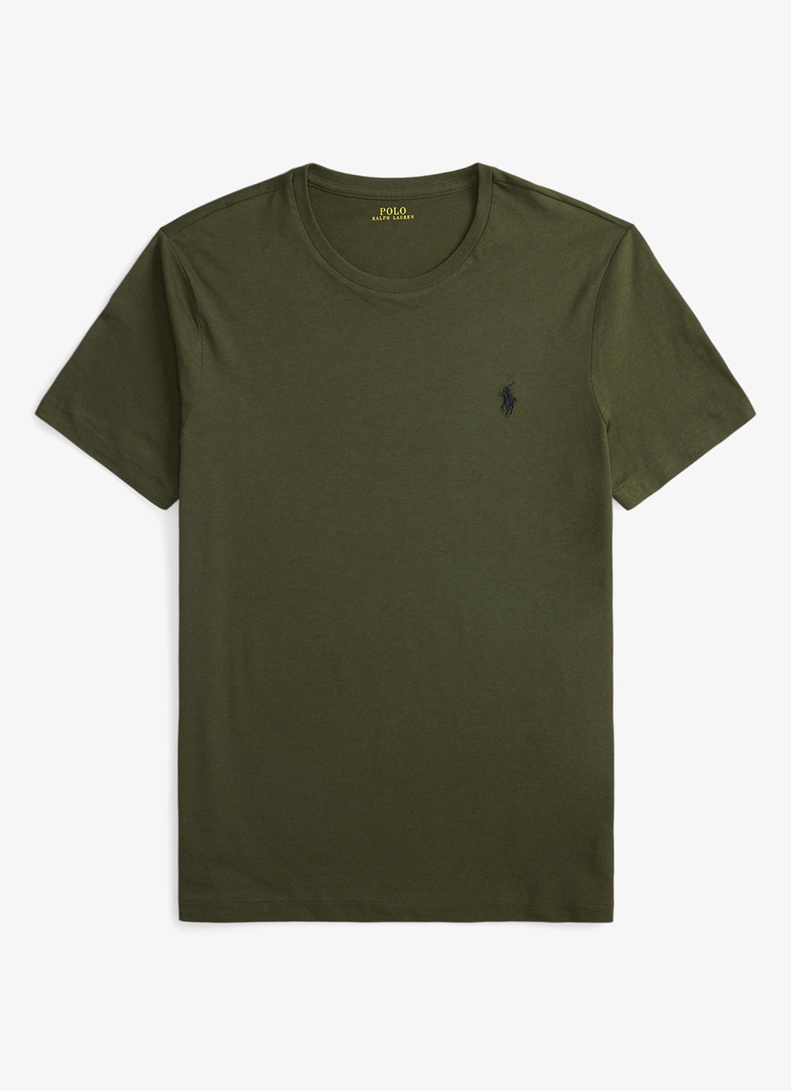 Ralph Lauren Custom slim fit T-shirt met logoborduring - voorkant 3 company olive/c9760