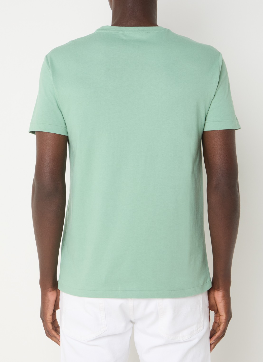 Ralph Lauren Custom slim fit T-shirt met logoborduring - achterkant 4 faded mint / mint