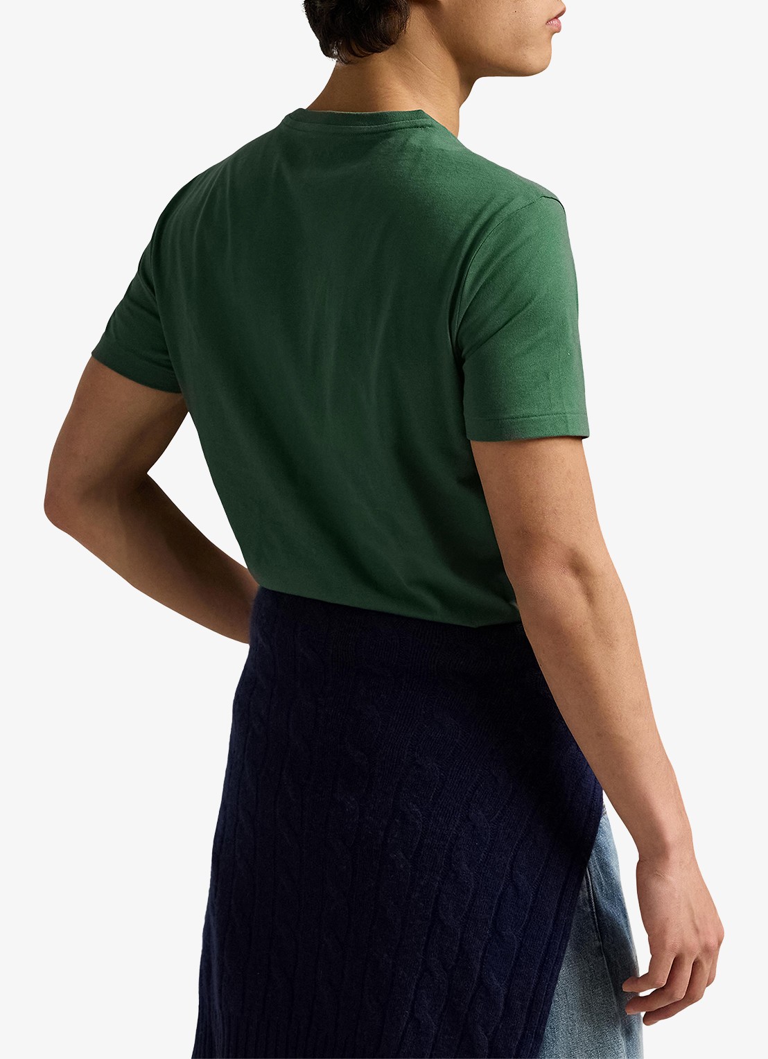 Ralph Lauren Custom slim fit T-shirt met logoborduring - achterkant 5 washed forest/c7598-45tx