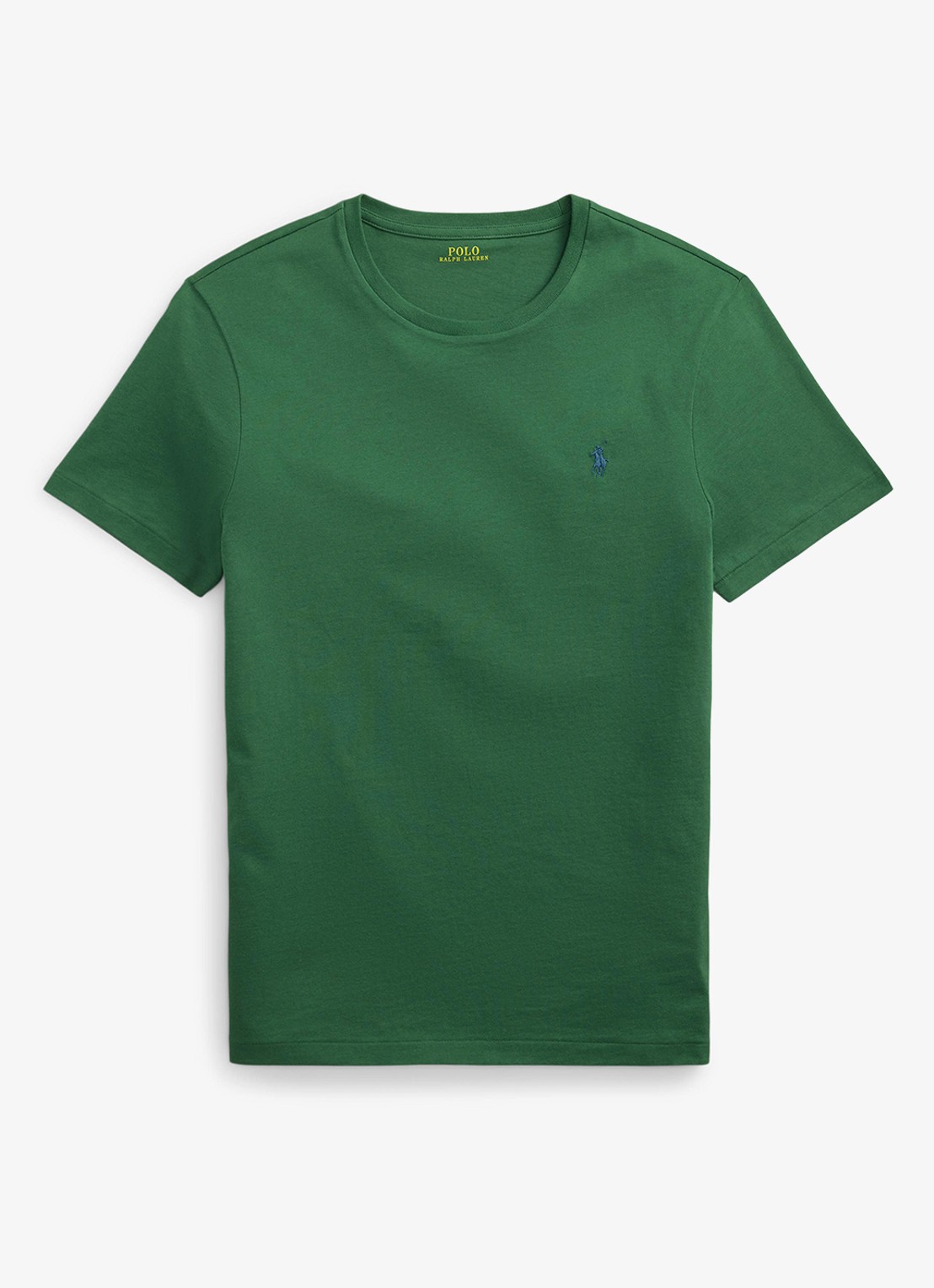 Ralph Lauren Custom slim fit T-shirt met logoborduring - voorkant 3 washed forest/c7598-45tx