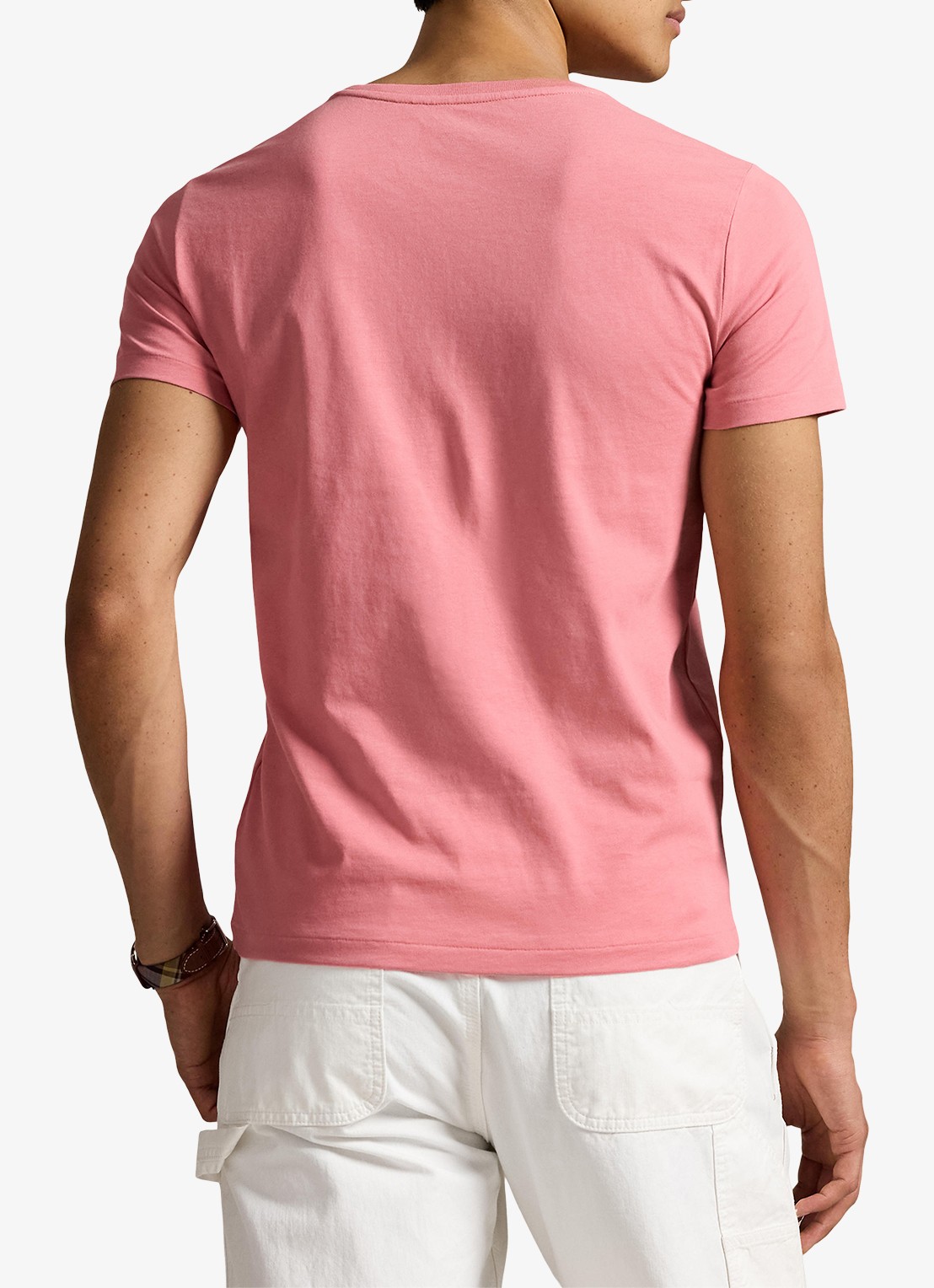 Ralph Lauren Custom slim fit T-shirt met logoborduring - achterkant 5 desert rose/c7524-45u6