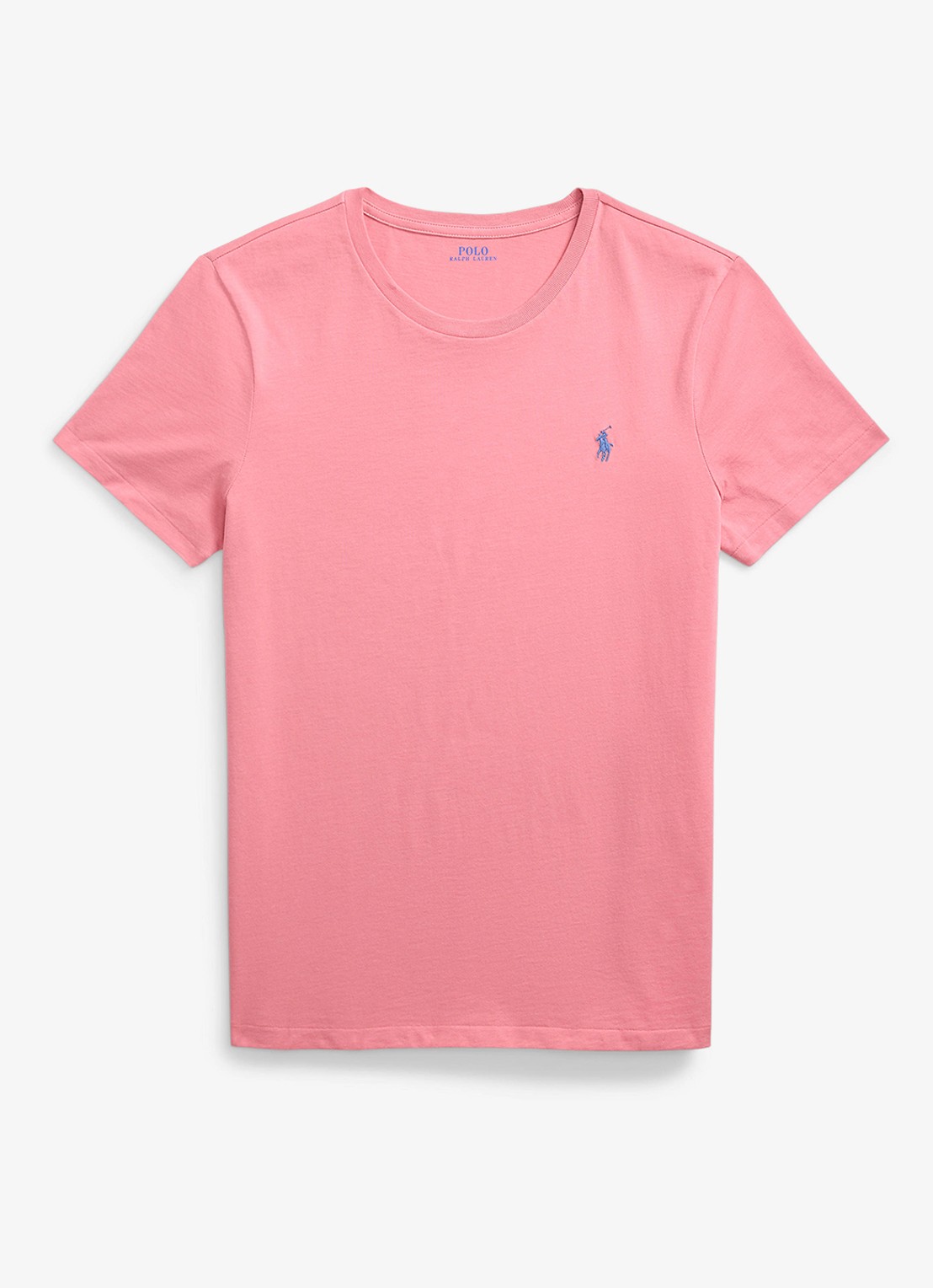 Ralph Lauren Custom slim fit T-shirt met logoborduring - voorkant 3 desert rose/c7524-45u6