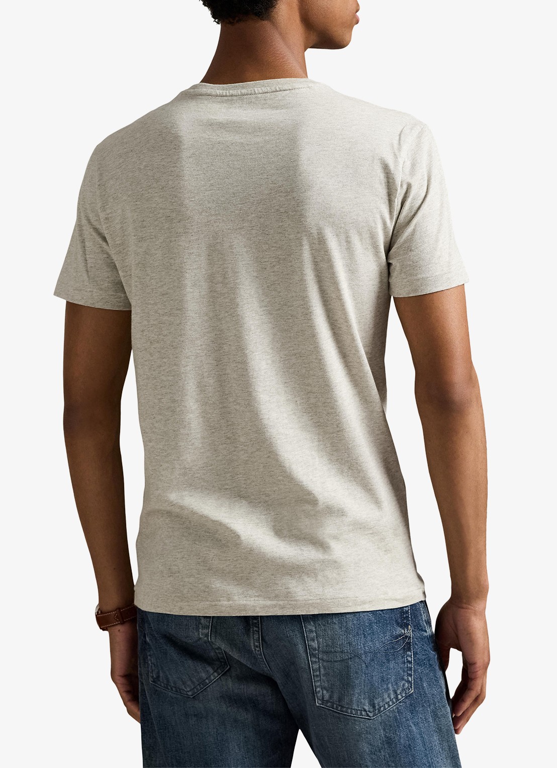 Ralph Lauren Custom slim fit T-shirt met logoborduring - achterkant 5 light sport heather/c5956-45u3