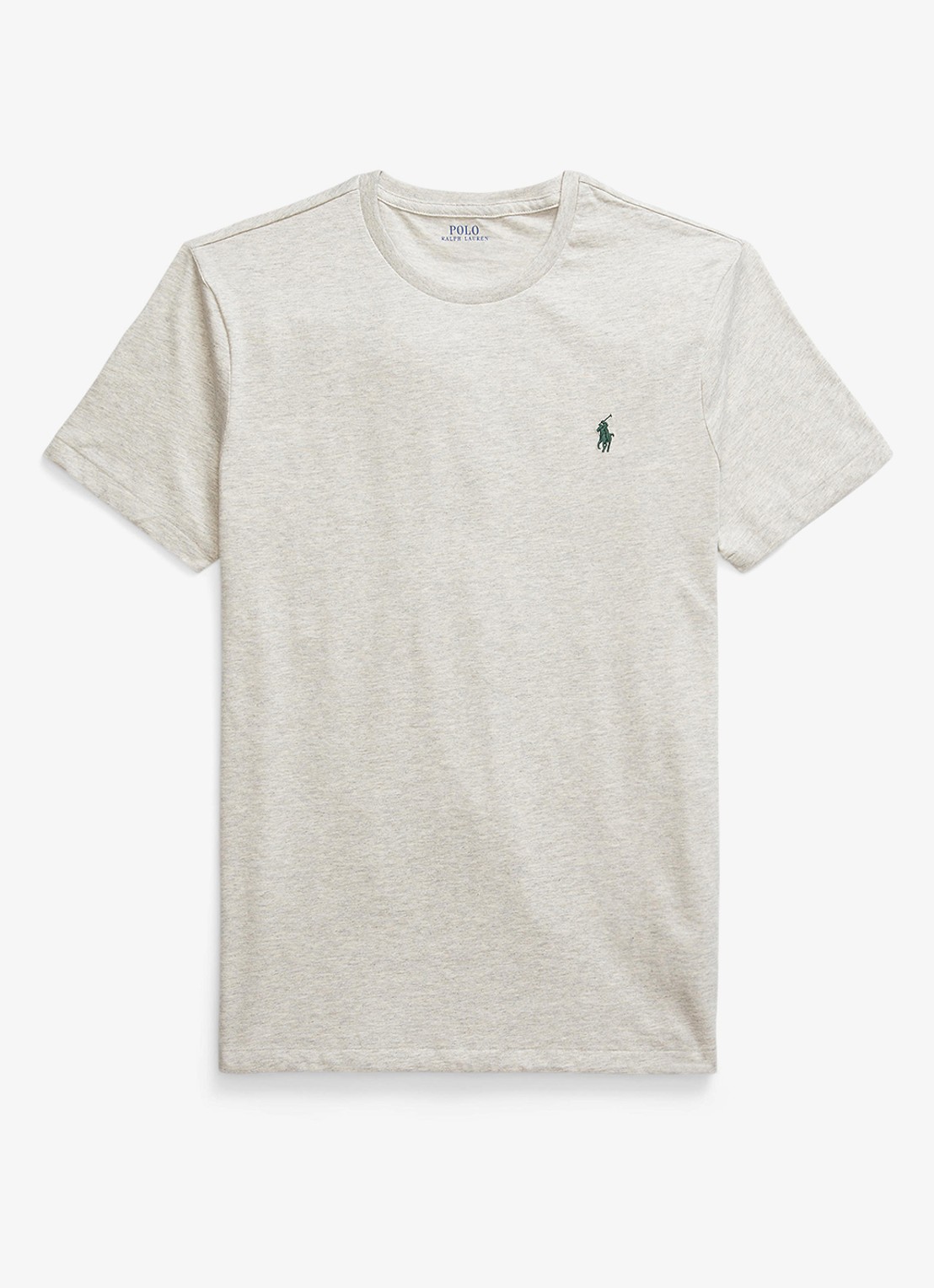 Ralph Lauren Custom slim fit T-shirt met logoborduring - voorkant 3 light sport heather/c5956-45u3