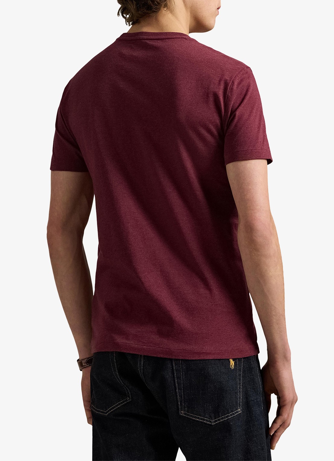 Ralph Lauren Custom slim fit T-shirt met logoborduring - achterkant spring wine heather/c7996-3t06