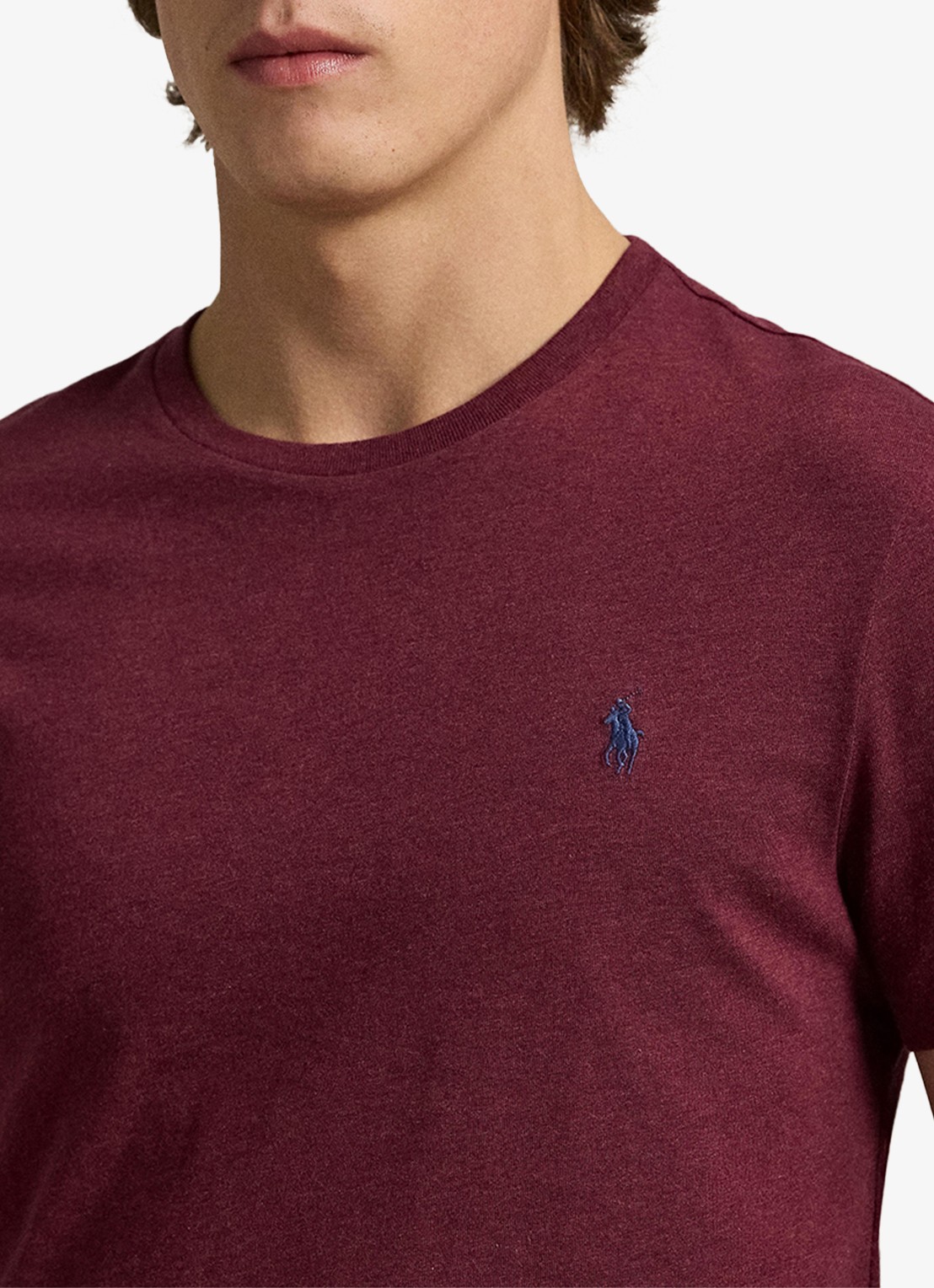 Ralph Lauren Custom slim fit T-shirt met logoborduring - detail 5 spring wine heather/c7996-3t06