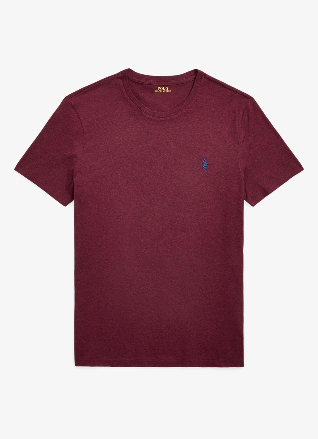 Ralph Lauren Custom slim fit T-shirt met logoborduring - voorkant 2 spring wine heather/c7996-3t06