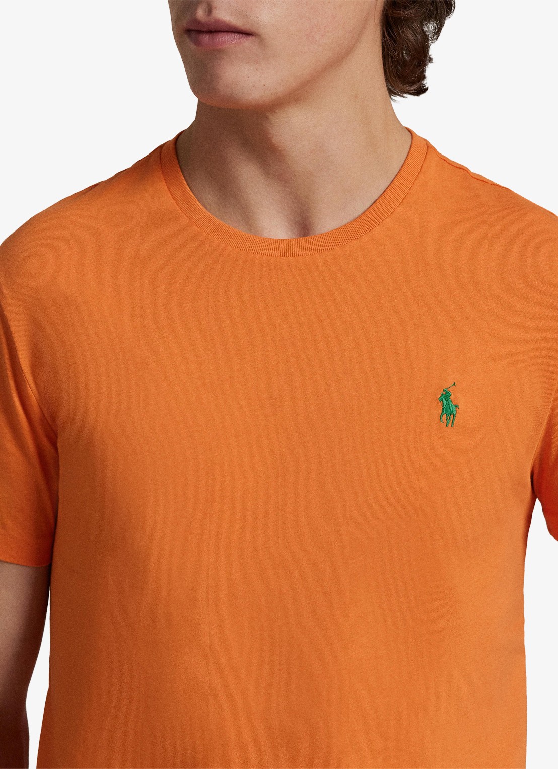 Ralph Lauren Custom slim fit T-shirt met logoborduring - detail 5 bedford orange/c5190-46xa