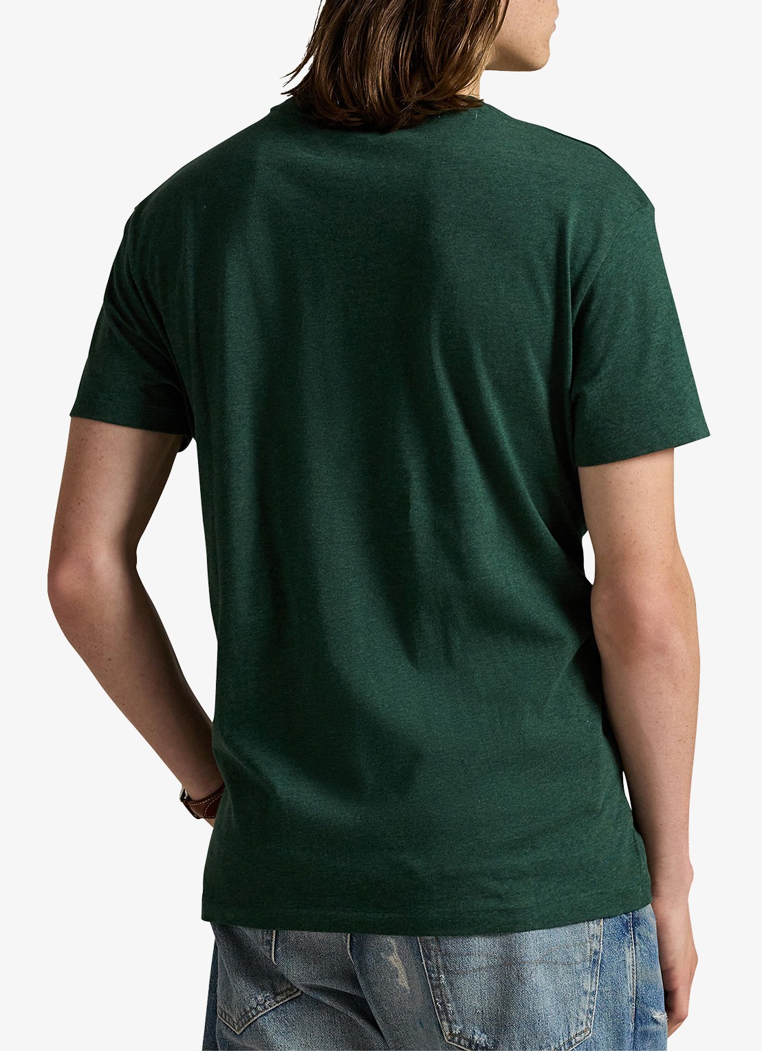 Ralph Lauren Custom slim fit T-shirt met logoborduring - achterkant 3 scotch pine heather/c4939-48jk