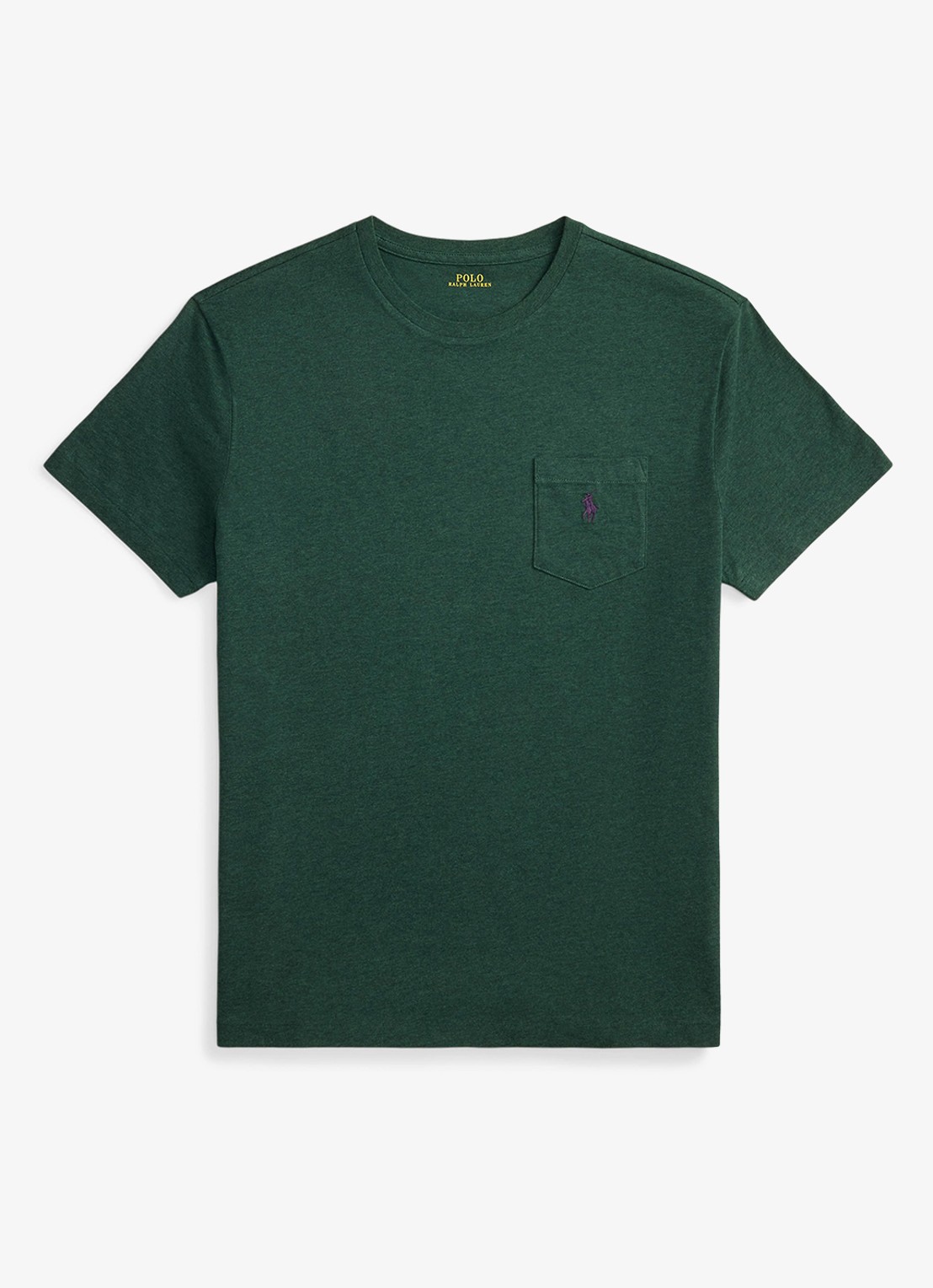 Ralph Lauren Custom slim fit T-shirt met logoborduring - voorkant scotch pine heather/c4939-48jk