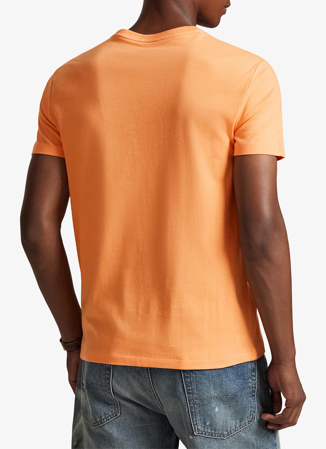 Ralph Lauren Custom slim fit T-shirt met logoborduring - achterkant 5 pompano orange/c5566-47x1