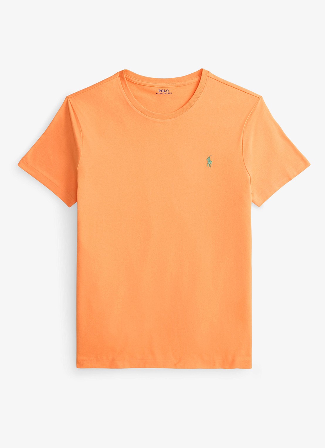 Ralph Lauren Custom slim fit T-shirt met logoborduring - voorkant pompano orange/c5566-47x1