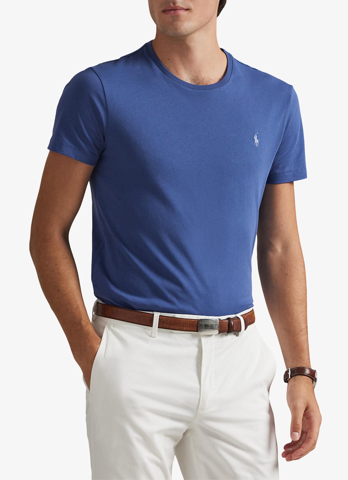 Ralph Lauren Custom slim fit T-shirt met logoborduring - detail 2 old royal/c7215-47ww