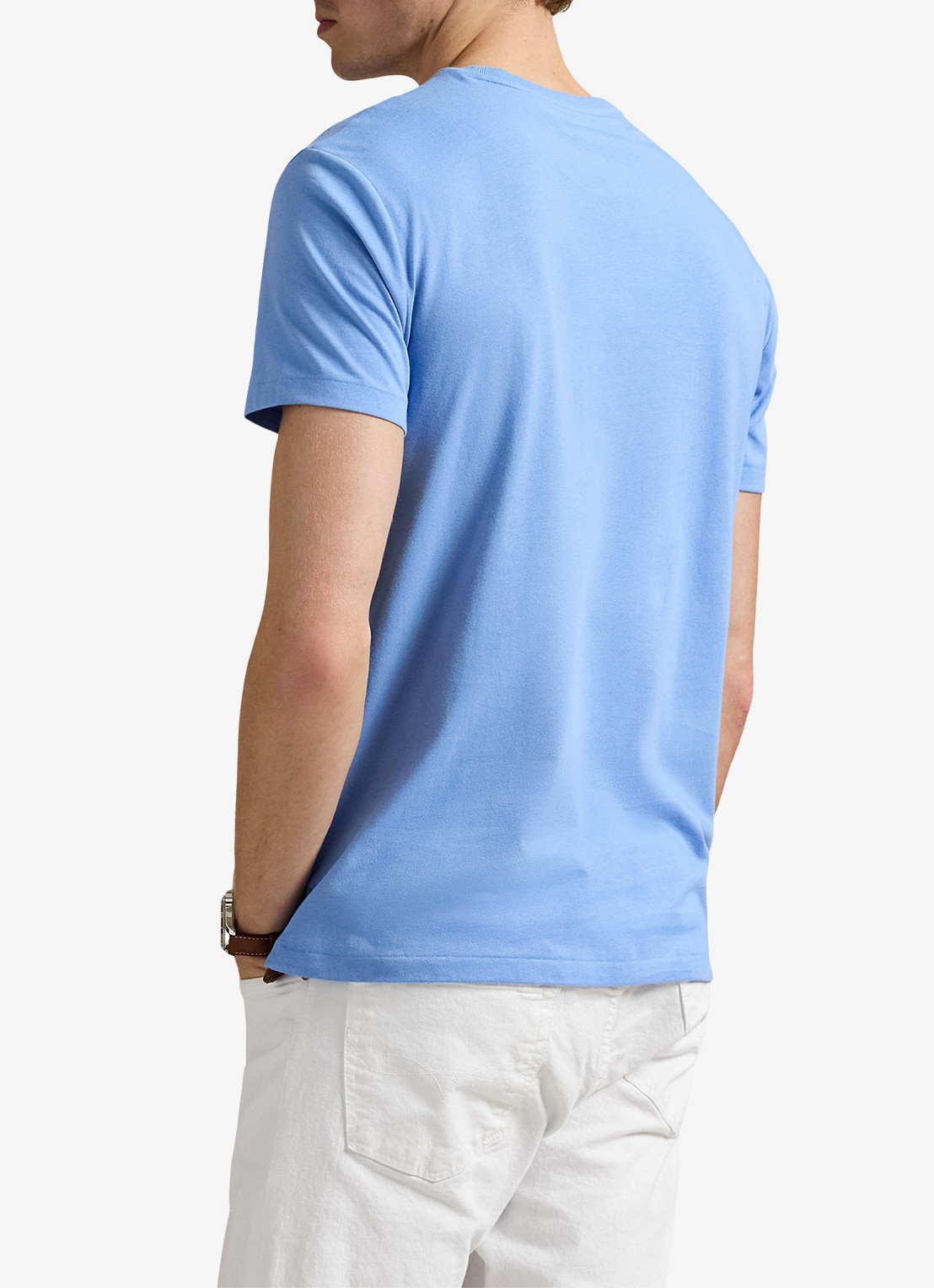 Ralph Lauren Custom slim fit T-shirt met logoborduring - achterkant 5 bristol blue/c1359-47wx