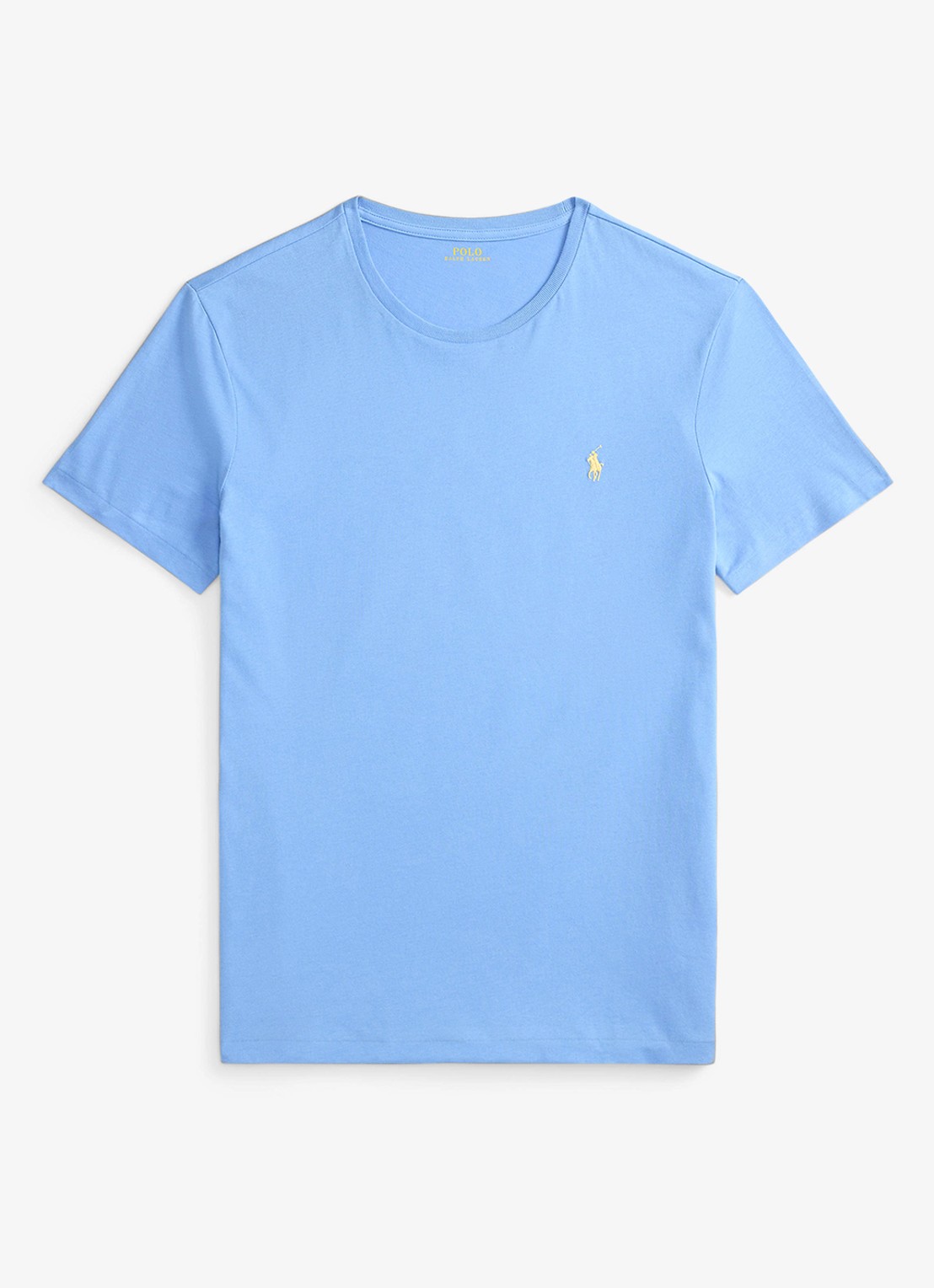 Ralph Lauren Custom slim fit T-shirt met logoborduring - voorkant 3 bristol blue/c1359-47wx