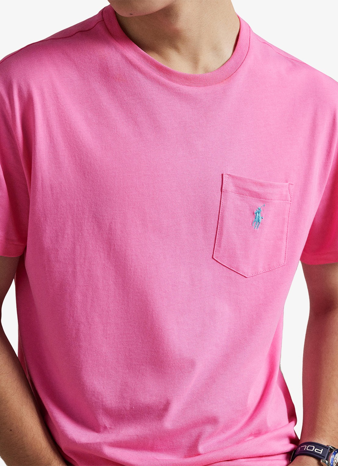 Ralph Lauren Custom slim fit T-shirt met logoborduring - detail 2 baja pink/c6995-zyvc
