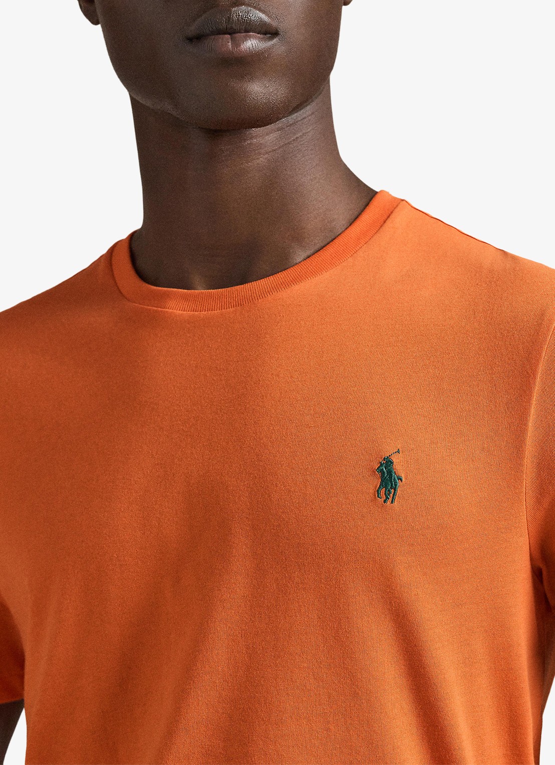 Ralph Lauren Custom slim fit T-shirt met logoborduring - detail 4 kona orange/c5204-zy9p