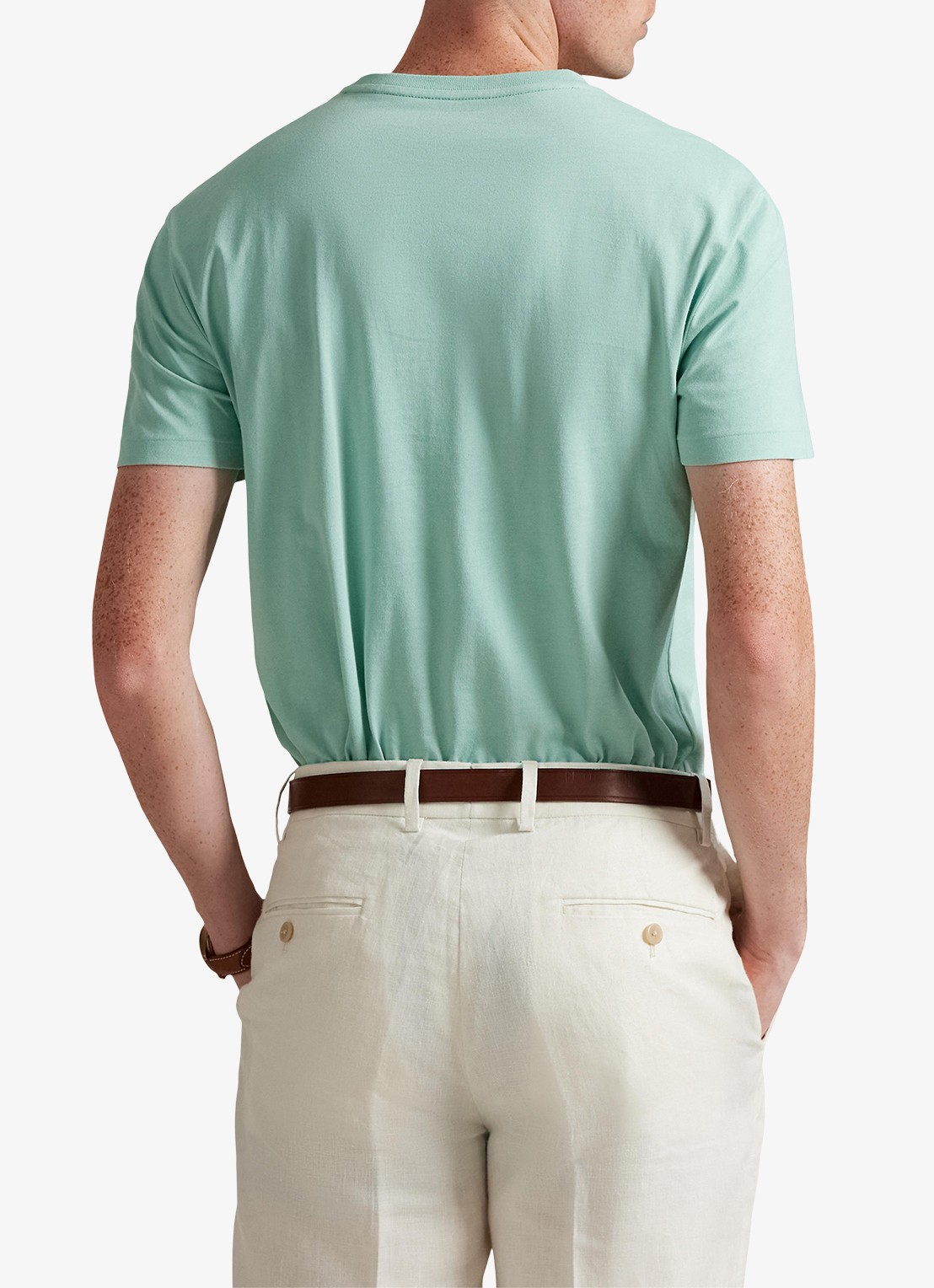 Ralph Lauren Custom slim fit T-shirt met logoborduring - achterkant 4 celadon/c7109-zyv9