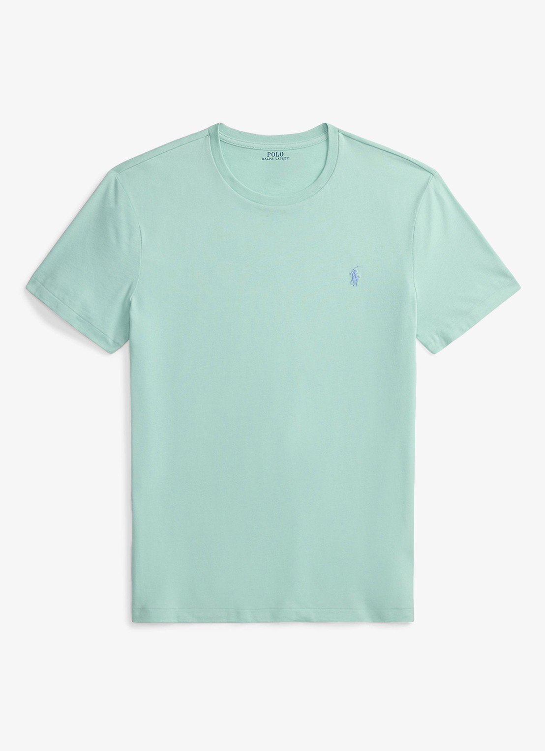 Ralph Lauren Custom slim fit T-shirt met logoborduring - voorkant celadon/c7109-zyv9