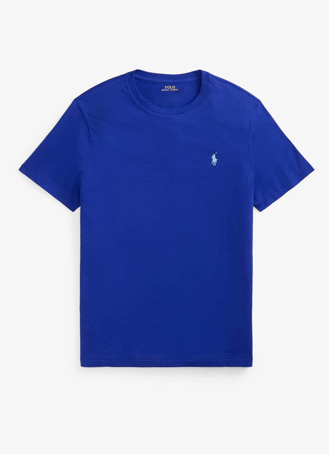 Ralph Lauren Custom slim fit T-shirt met logoborduring - voorkant 4 classic azure / blauw