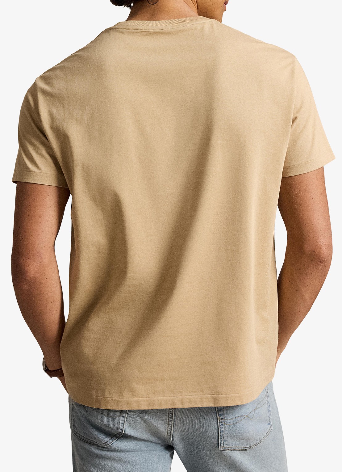 Ralph Lauren Custom slim fit T-shirt met logoborduring - achterkant 3 vintage khaki / khaki