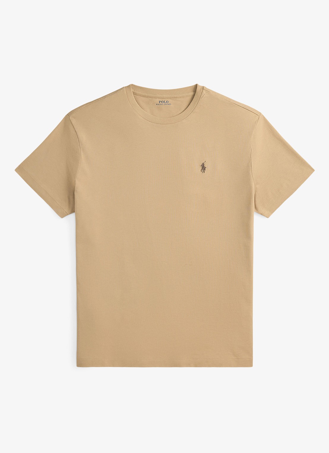 Ralph Lauren Custom slim fit T-shirt met logoborduring - voorkant vintage khaki / khaki
