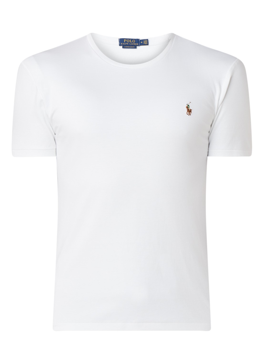 Ralph Lauren Custom slim fit T-shirt met ronde hals  - voorkant white