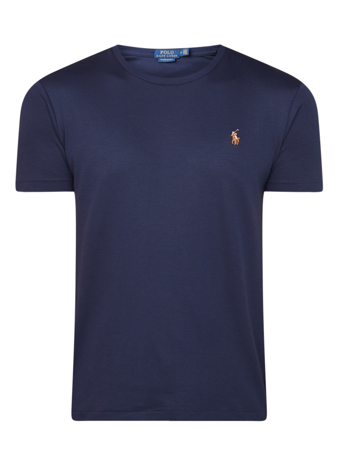 Ralph Lauren Custom slim fit T-shirt met ronde hals  - voorkant 5 rfd nvy