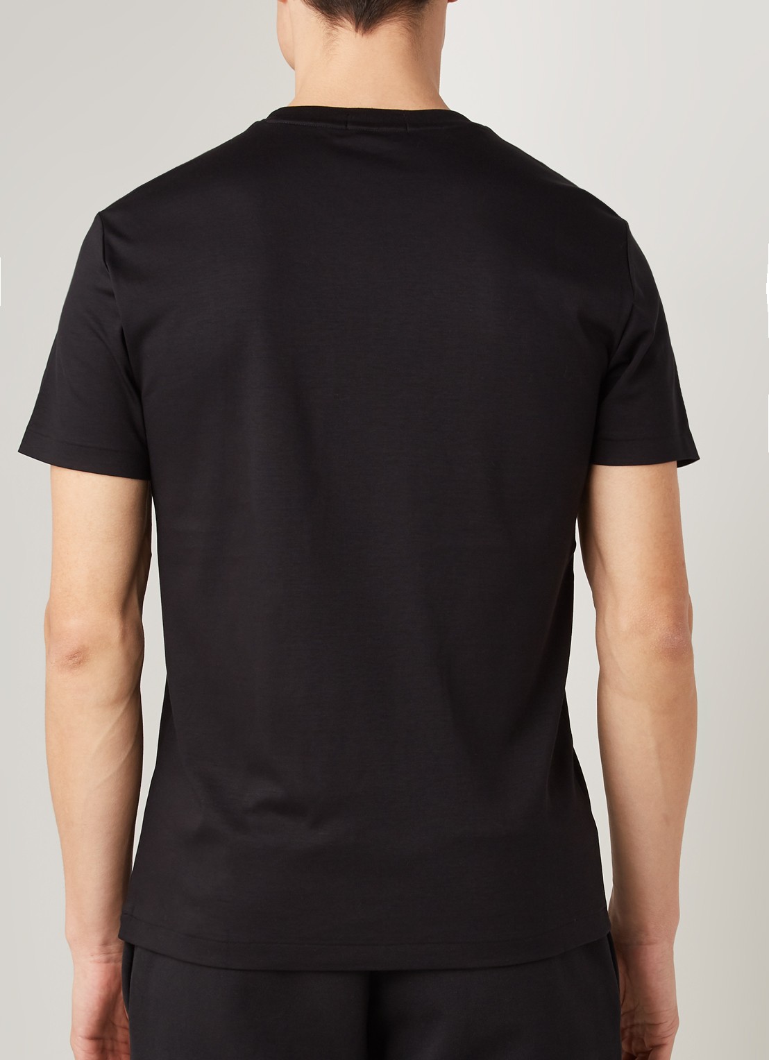 Ralph Lauren Custom slim fit T-shirt met ronde hals  - achterkant polo black