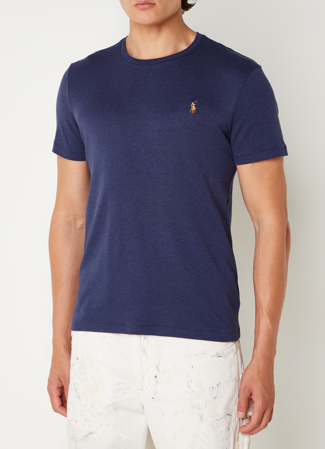 Ralph Lauren Custom slim fit T-shirt met ronde hals  - detail 4 rfd nvy