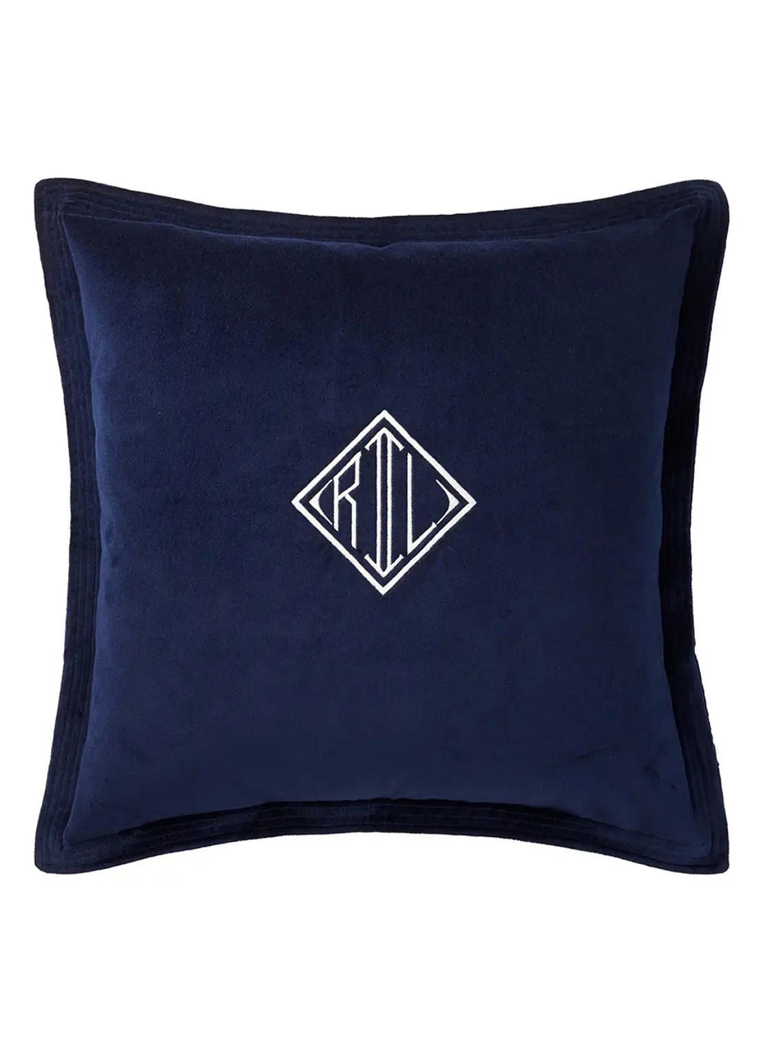 Ralph Lauren Cvelvet sierkussenhoes 50 x 50 cm - voorkant 2 donkerblauw