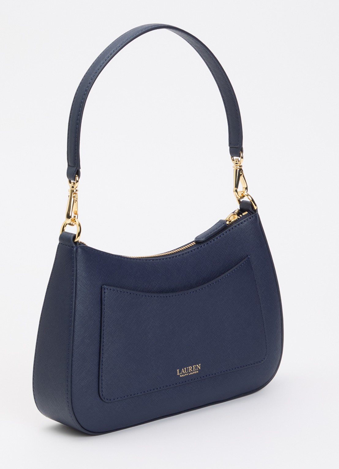 Ralph Lauren Danni schoudertas van leer met afneembare schouderriem - achterkant 4 donkerblauw