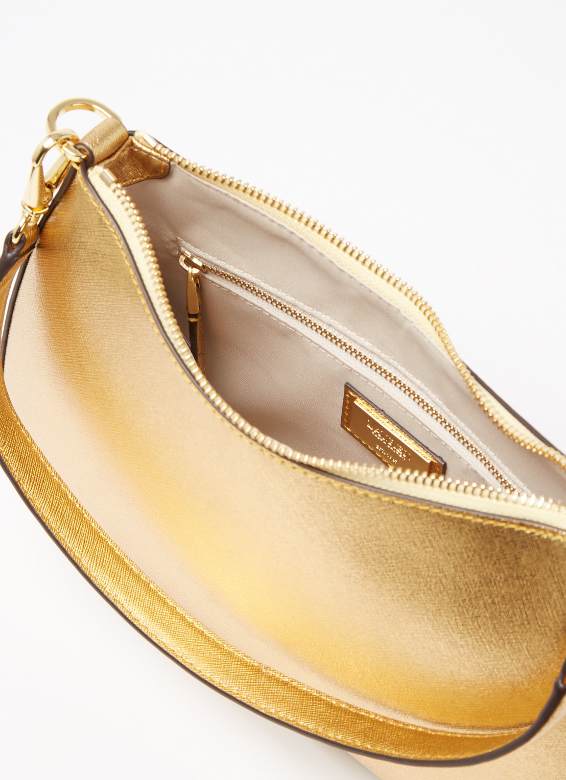 Ralph Lauren Danni schoudertas van leer - detail 2 goud