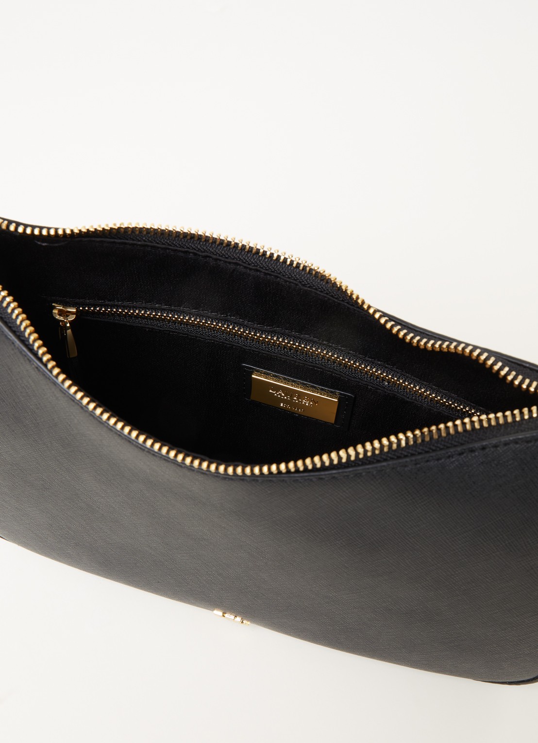 Ralph Lauren Danni schoudertas van leer - detail zwart