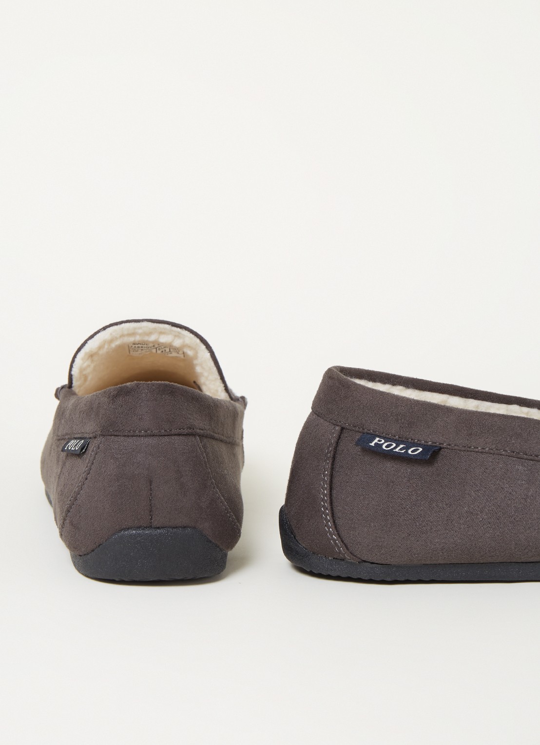 Ralph Lauren Declan pantoffel met logoborduring  - detail 3 bronsgroen