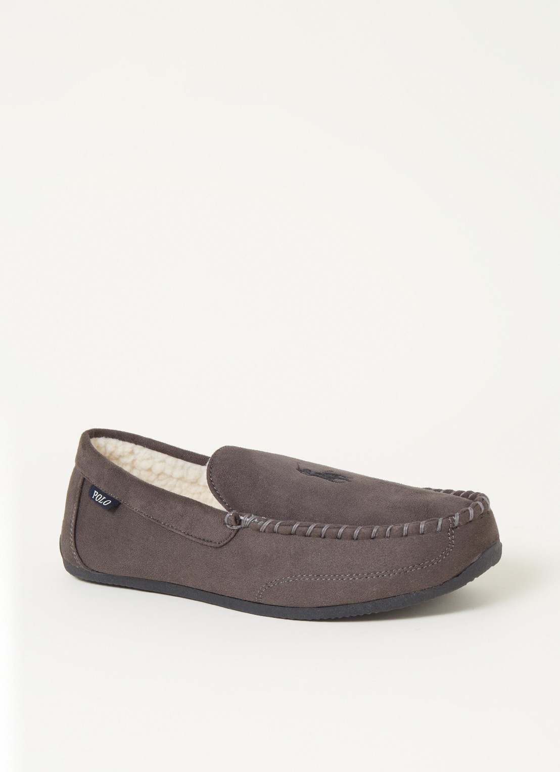 Ralph Lauren Declan pantoffel met logoborduring  - voorkant bronsgroen