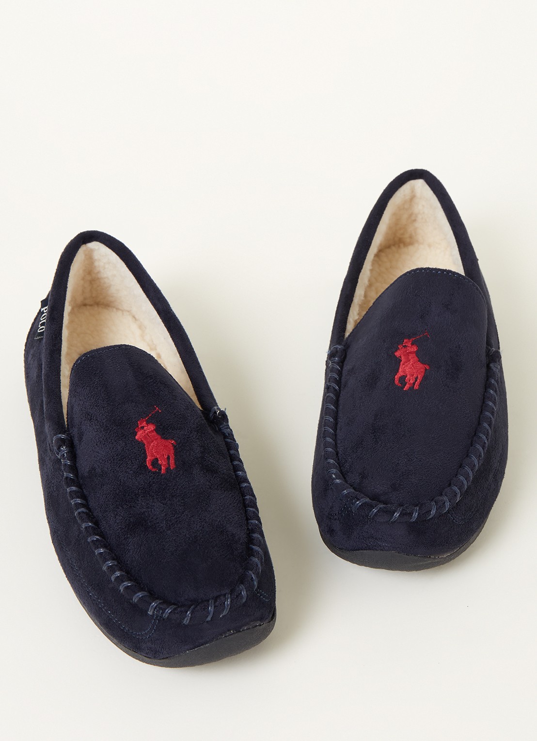 Ralph Lauren Declan pantoffel met logoborduring  - detail indigo