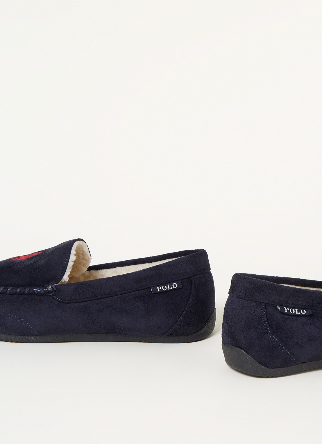Ralph Lauren Declan pantoffel met logoborduring  - detail 2 indigo