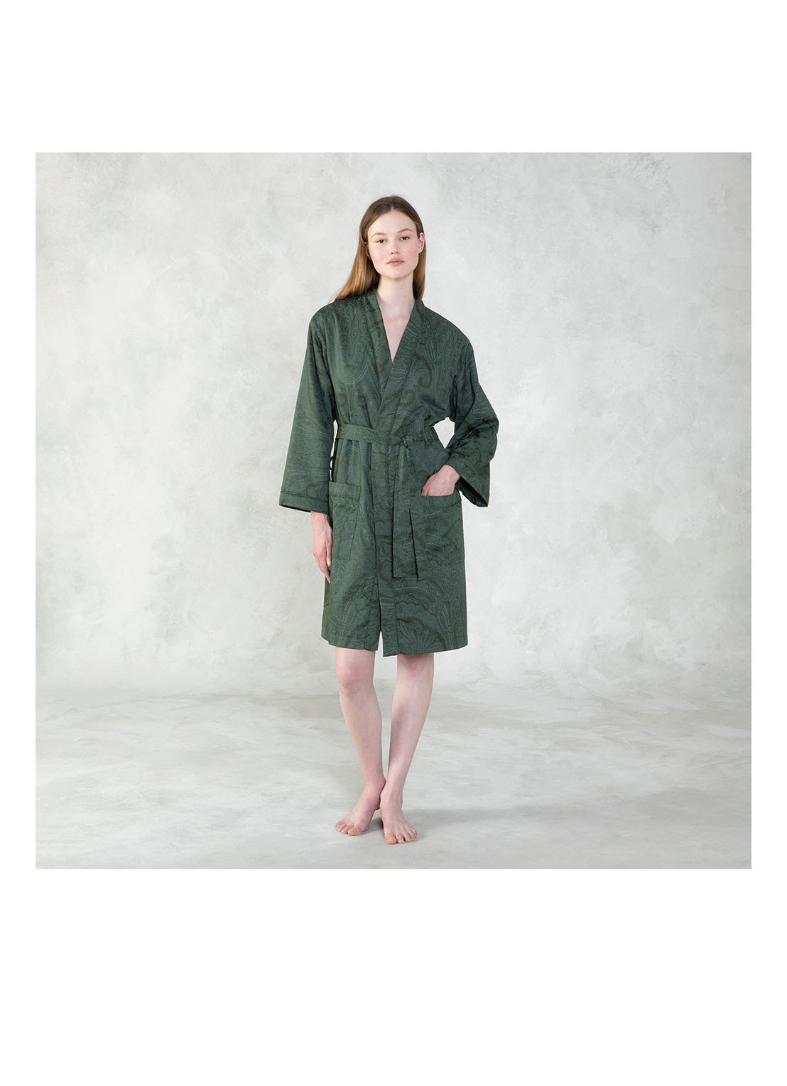 Ralph Lauren Doncaste kimono van katoen - voorkant 6 groen
