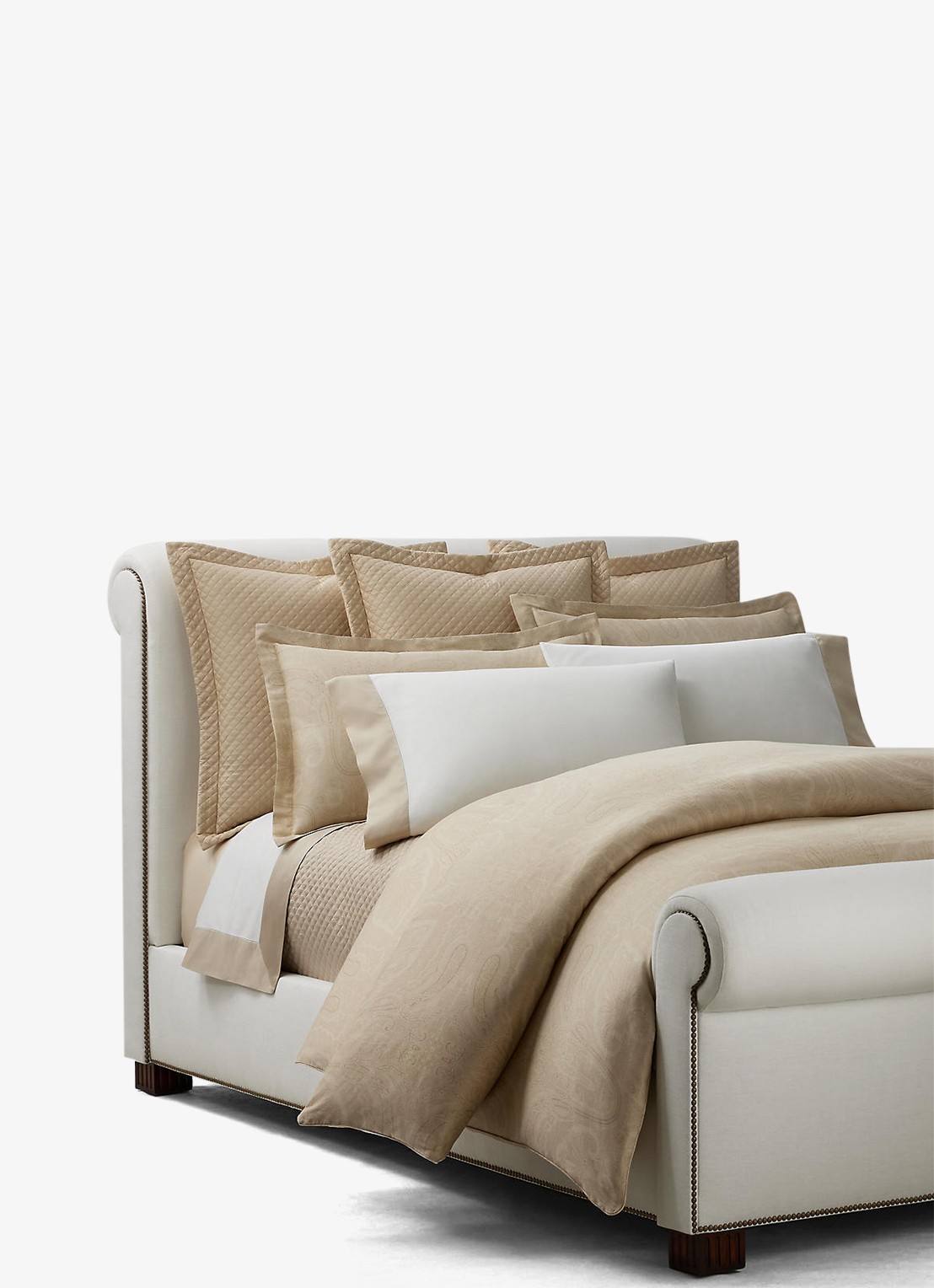 Ralph Lauren Doncaster dekbedovertrek van katoensatijn 120TC - exclusief kussenslopen - detail 3 beige