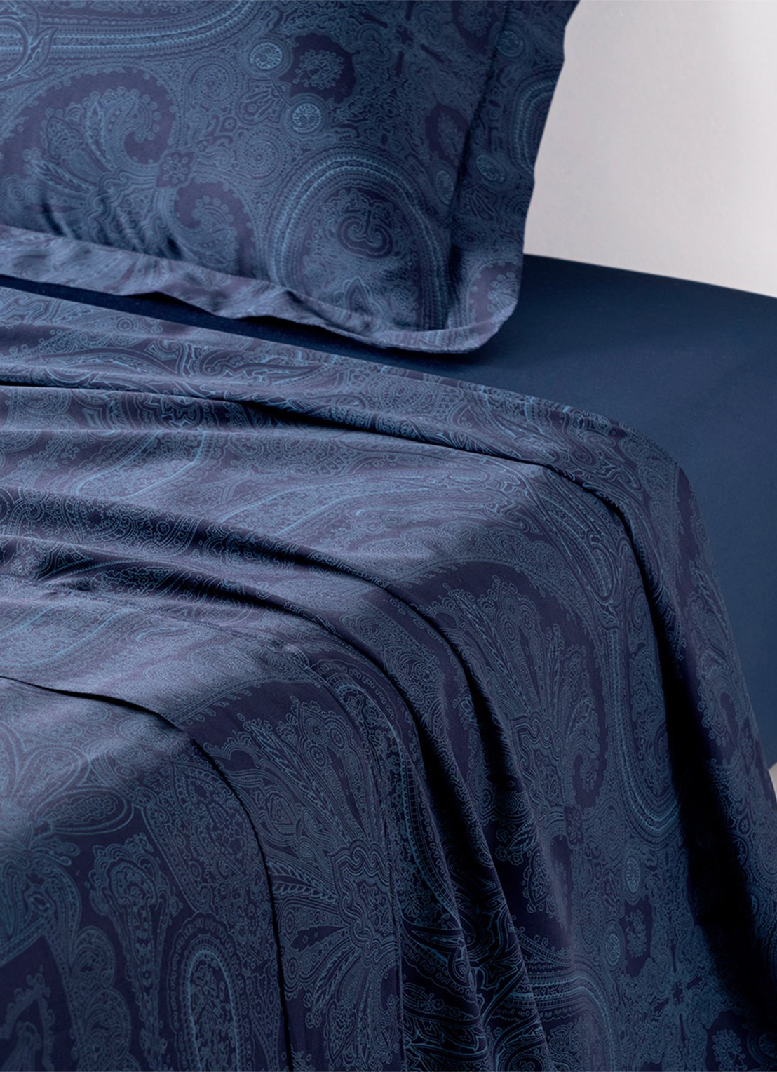 Ralph Lauren Doncaster laken van katoensatijn 120TC - voorkant donkerblauw