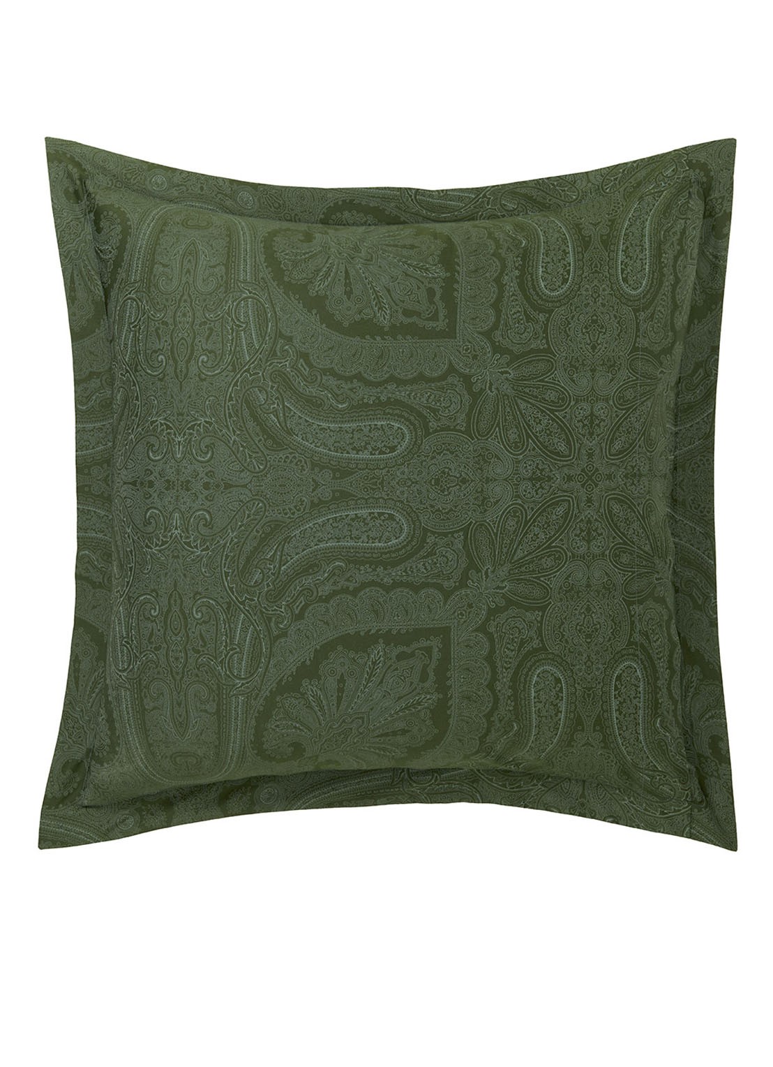 Ralph Lauren Doncaster Ruffle kussensloop van katoensatijn  - detail 5 legergroen