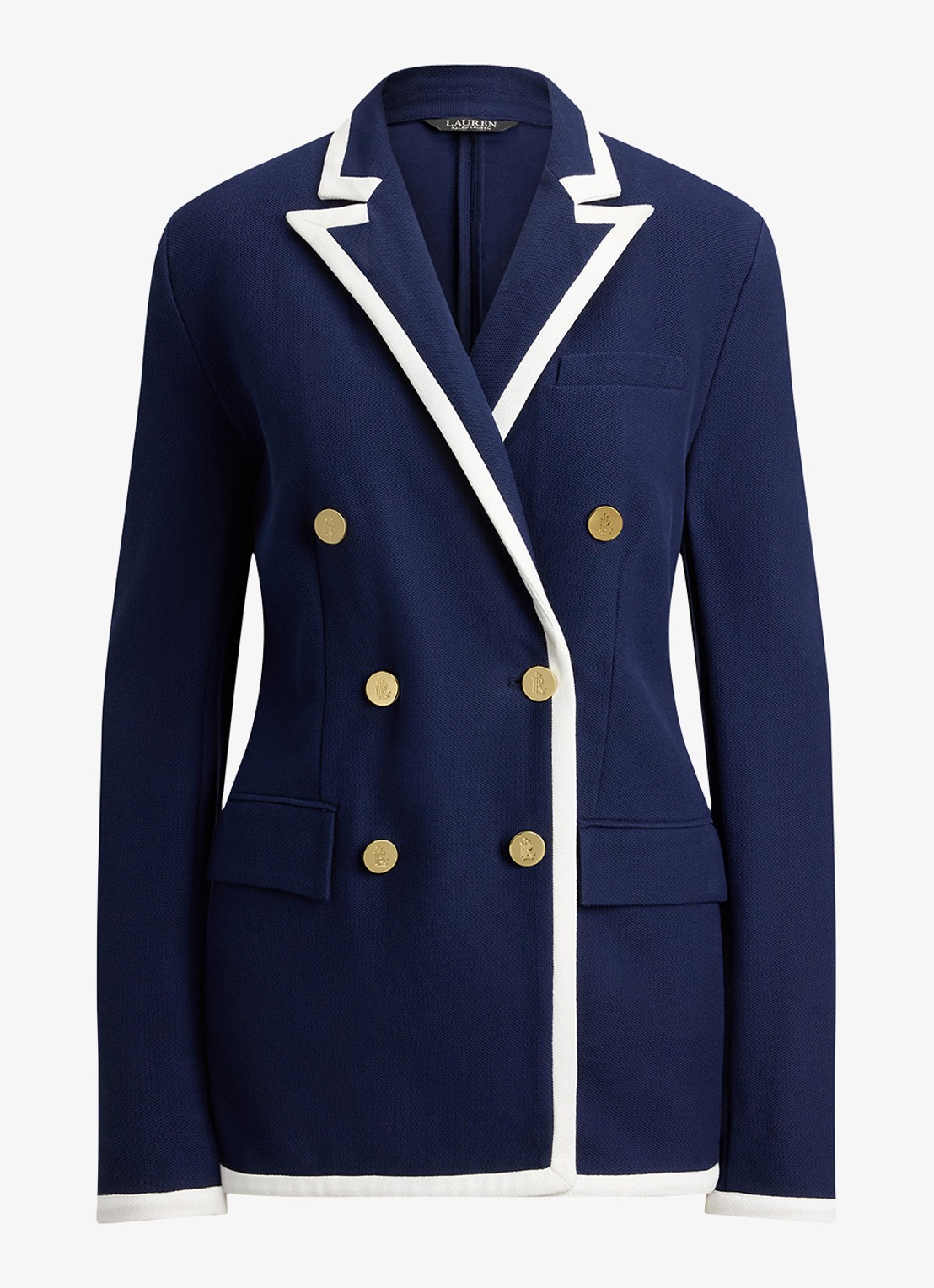 Ralph Lauren Double-breasted blazer met klepzakken - voorkant refined navy / donkerblauw