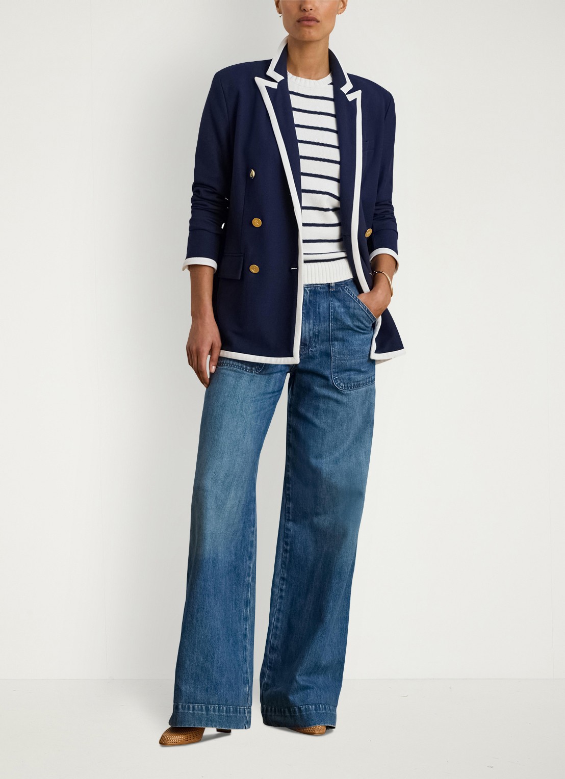 Ralph Lauren Double-breasted blazer met klepzakken - voorkant 2 refined navy / donkerblauw