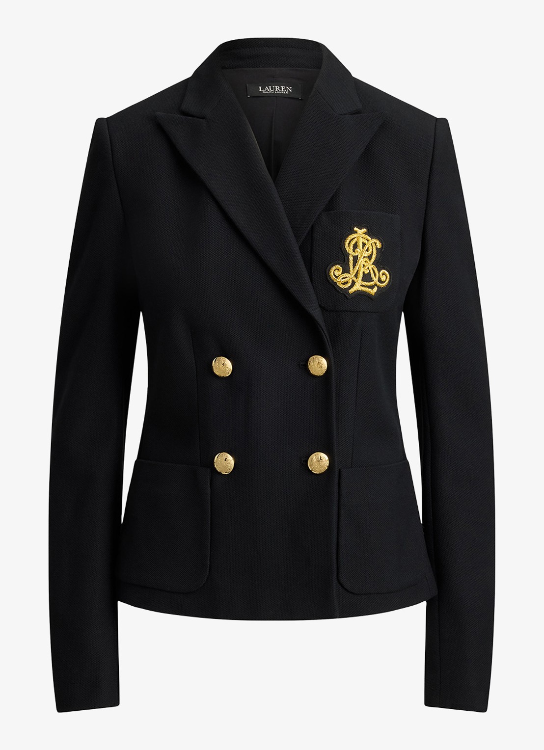Ralph Lauren Double-breasted blazer met logoborduring - voorkant 4 zwart
