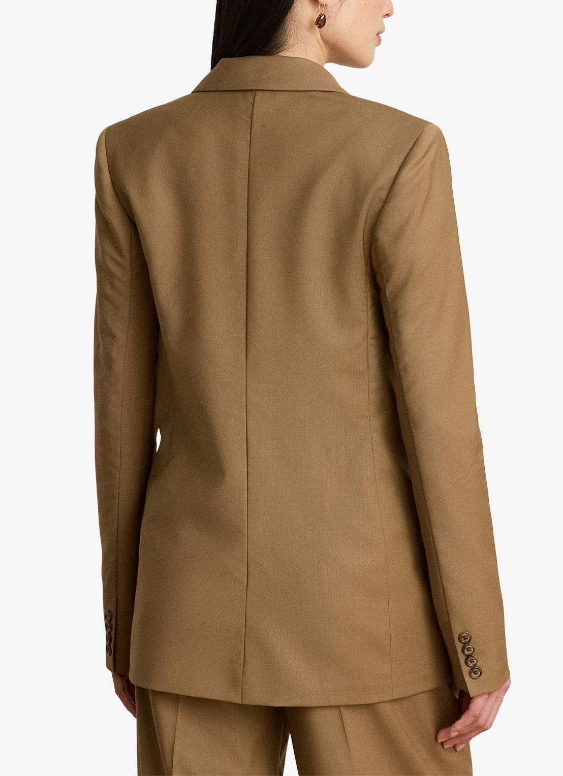 Ralph Lauren Double-breasted blazer van wol met klepzakken - achterkant honey tan / beige